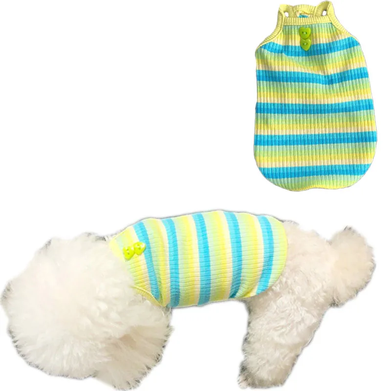 Радужная Одежда для собак летняя жилетка домашних питомцев рубашка маленьких