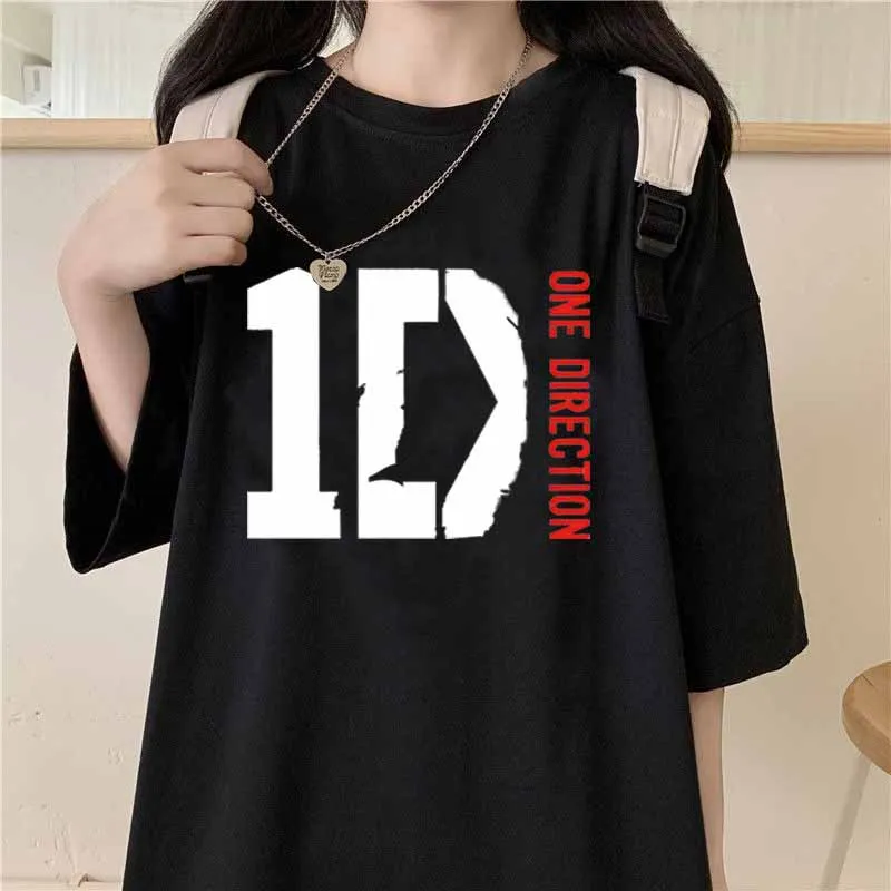 

Летняя футболка в стиле Харадзюку с надписью, простая и универсальная Повседневная футболка с коротким рукавом в трех направлениях, Женски...