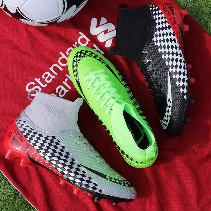 

2020 Hot Sale Mens Soccer Cleats High Ankle Football Shoes Long Spikes Outdoor Soccer Traing Boots For Men Women Soccer Shoes