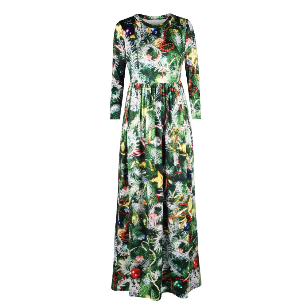 Женское длинное рождественское платье вечернее винтажное платье-туника размера