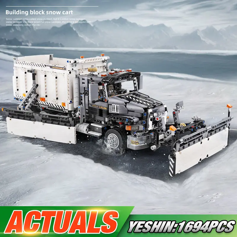 MOULD KING 13166 1:8 высокотехнологичный автомобиль модель автомобиля со снегопадом