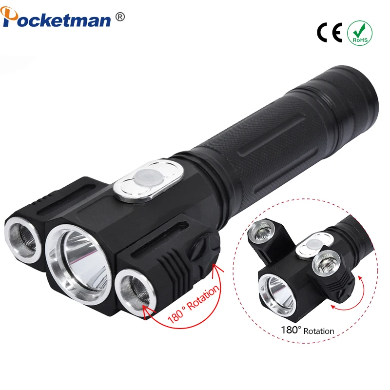 

Super Bright Torch LED Tactical Flashlights High Lumens 3 Modes Zoomable, IP65 Waterproof Flash Light for Camping