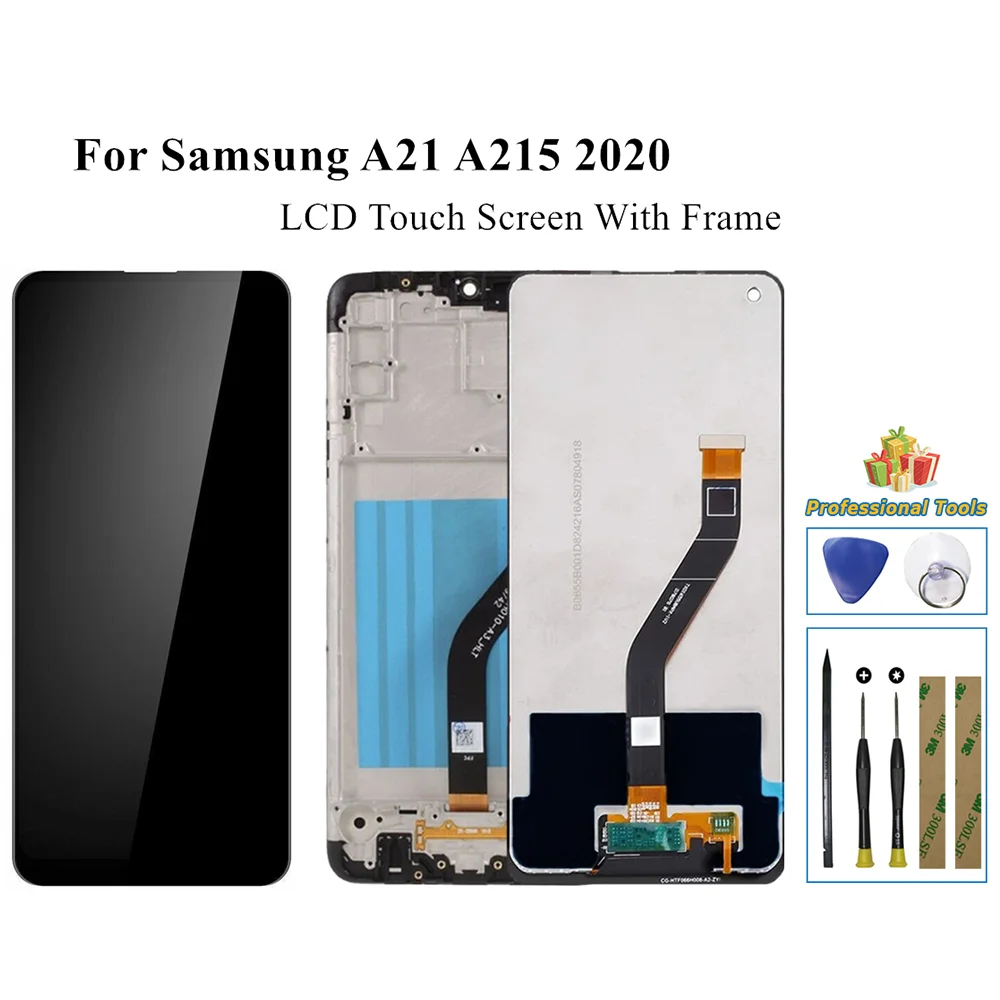 

For Samsung Galaxy A21 A215 2020 SM-A215U SM-A215U1 LCD Display Touch Screen Digitizer Assembly + Frame Tools Adhesive