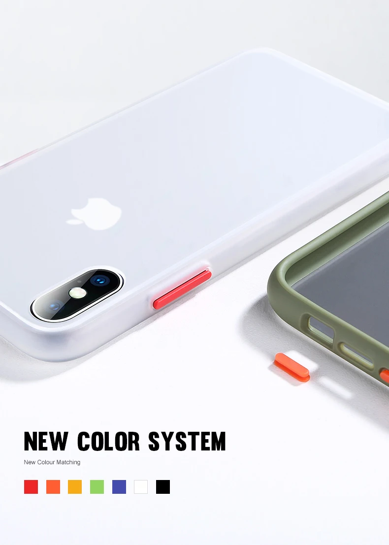 Чехол для телефона для iPhone 11 Pro X XR XS Max 7 8 Plus, роскошный Контрастный ЦВЕТНОЙ каркас, матовый жесткий защитный чехол для iPhone 11