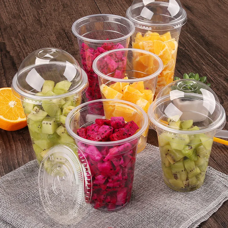 50 шт толстый прозрачный ПП-пластик чашки одноразовая кофейная чашка молочный чай сок напитки Упаковка чашки с крышками пакеты на вынос