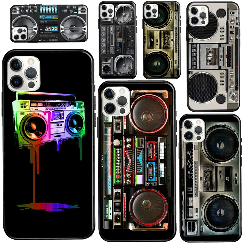 Vintage 80s Boombox For iPhone 12 13 mini 11 Pro Max Phone Case For iPhone 7 8 Plus X XR XS Max SE 2020 Coque
