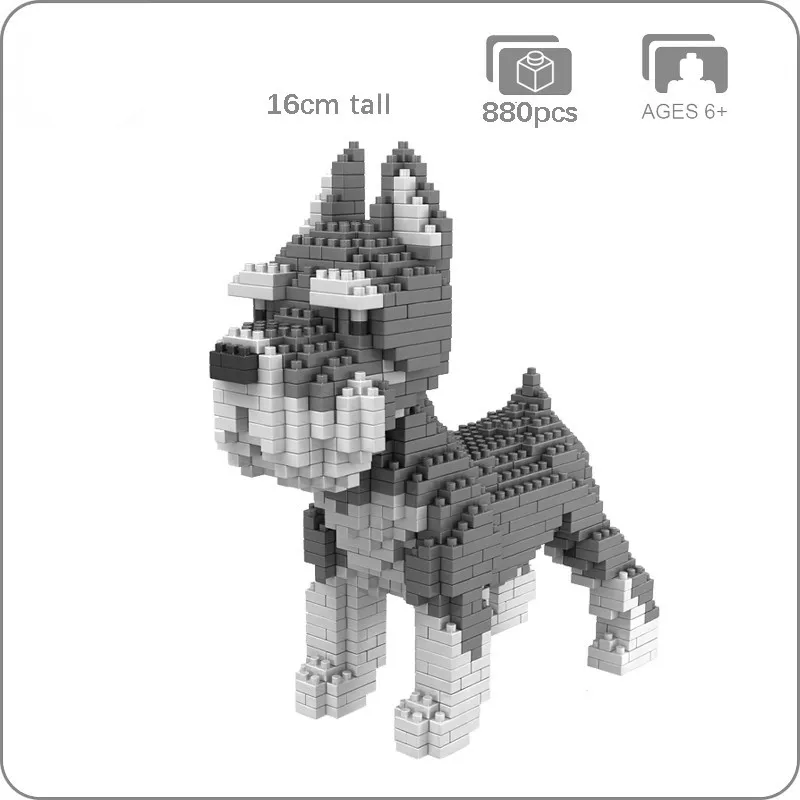

3D Cute Dog Building Blocks Mini Diamond Particles Blocks Bricks Husky Keji Teddy Puppy Compatible Creative DIY Animal Toy Block