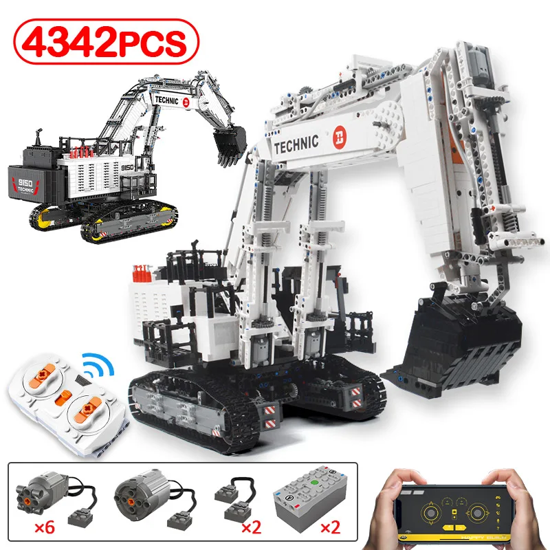 

4342pcs City Engineering Technical RC Excavator Car Building Blocks Remote Control APP Programming Vehicle Bricks Toys For Kids