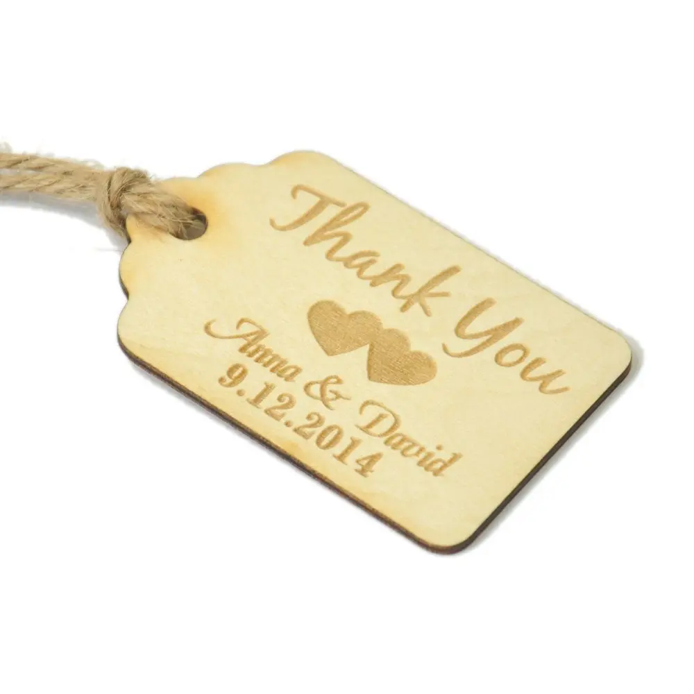 Персонализированные свадебные этикетки с благодарностью деревянные Этикетки