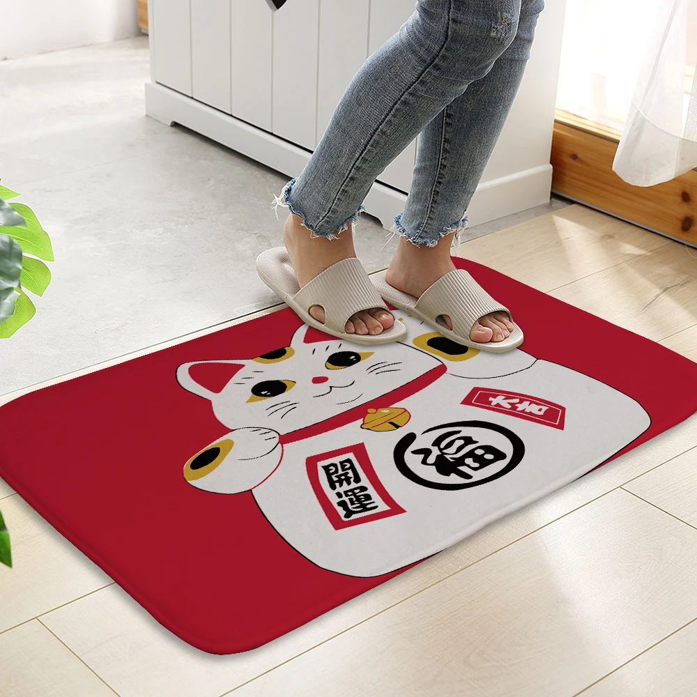 Silstar Tex с изображением из мультфильма Lucky Cat напольный коврик Забавный впитывающий