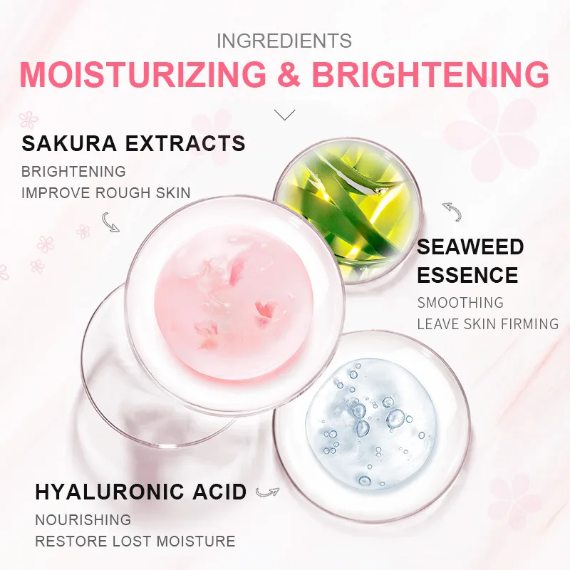 

LAIKOU Sakura Moisturizing Sleeping Face Mud Mask Anti wrinkle Night Facial Mask Packs Moisturize Anti-Aging skin Hydrating