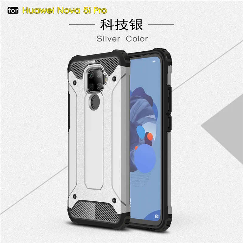 

Phone Case For Huawei Nova 5i Pro Cover Anti-knock Silicone + Hard Plastic Case For Huawei Mate 30 lite SPN-TL00 Shockproof Capa