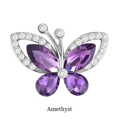 Amethyst Бабочка в форме кнопки кристалл комбинированная металлическая основа Стразы Стильный Кристалл Стеклянные заостренный кончик для шитья одежды ткань Garmen - Цвет: Amethyst