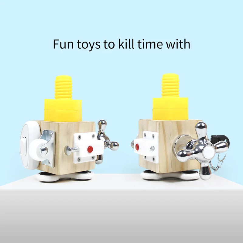 

Montessori Toys For Kid Diy Colorful Lock Chunk Wooden Early Educational Baby Sensory Preschool Training Game Children Gift Toy