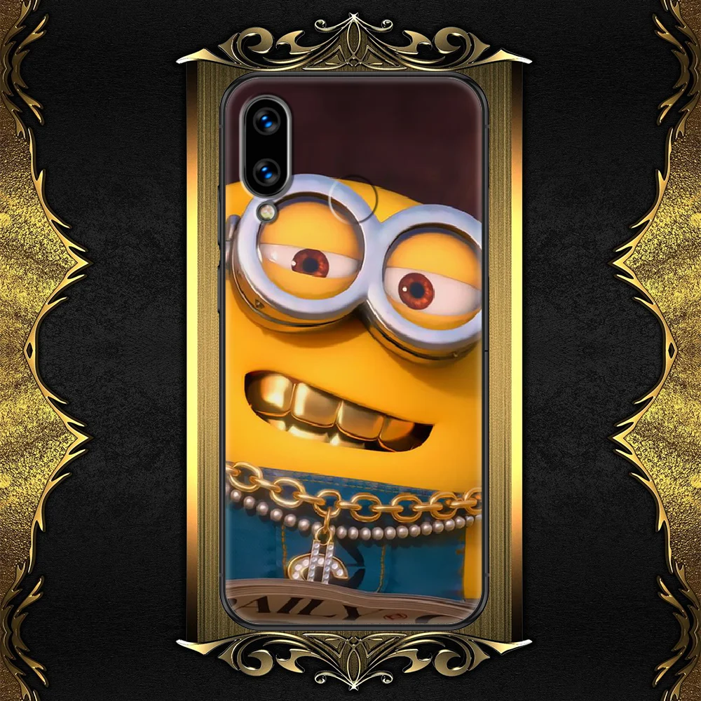 

Cartoon Ctue M-Minion Phone case For Huawei Honor 6 7 8 9 10 10i 20 A C X Lite Pro Play black 3D cover silicone Etui pretty