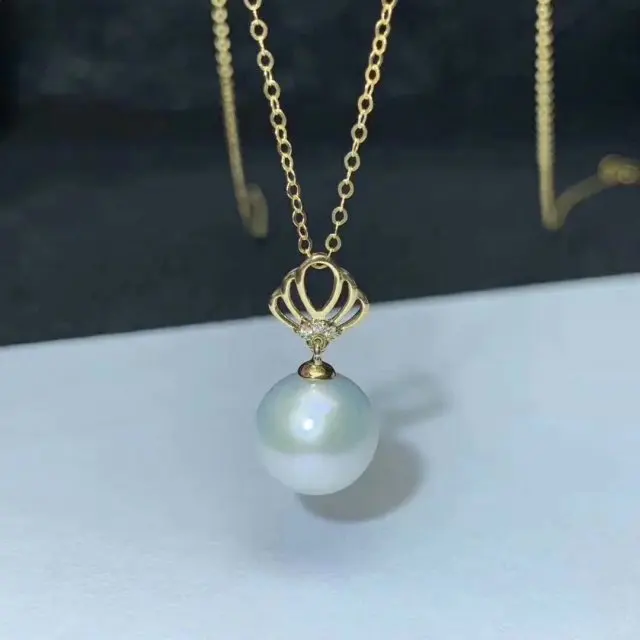 

shilovem 18k yellow gold Natural freshwater pearls pendants fine Jewelry women trendy plant no necklace gift new myme9.5-10222z