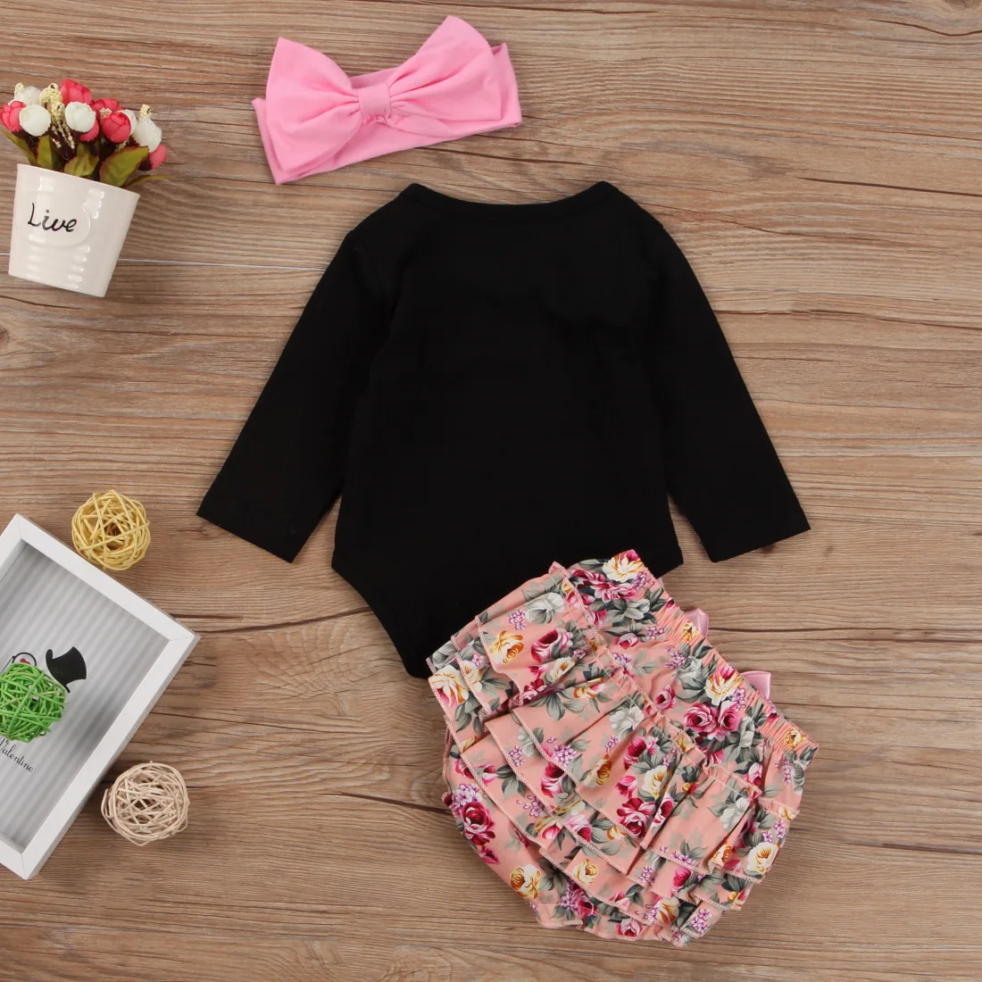 Комбинезон с длинным рукавом для новорожденных девочек 0-18 месяцев 3 шт. | Мать и