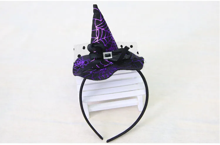 New Festival Ball Show Head Buckle Witch Hat Bow Lace Headband Drop Ship Halloween Tip Decoration Ghost | Дом и сад