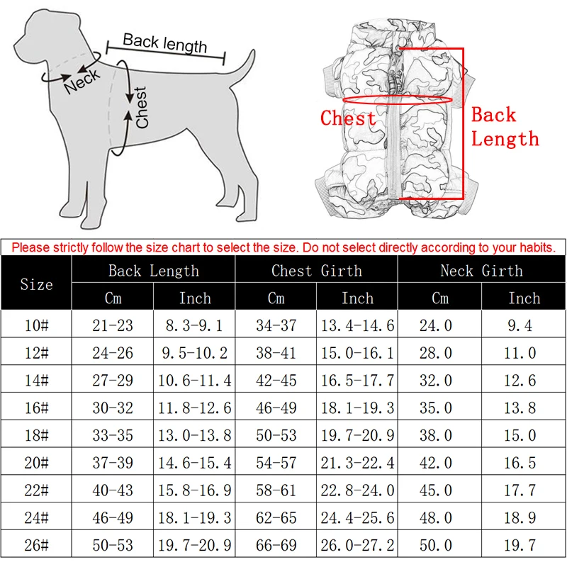 

Winter Dog Clothes Warm Puppy Pet Dog Coat Jacket Waterproof Reflective Clothing For Dogs Chihuahua French Bulldog Pug Overalls