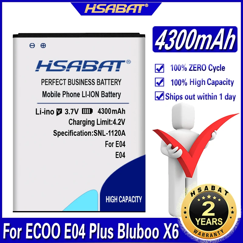 Аккумулятор HSABAT для ECOO E04 / Plus Bluboo X6 4300 мАч | Мобильные телефоны и аксессуары