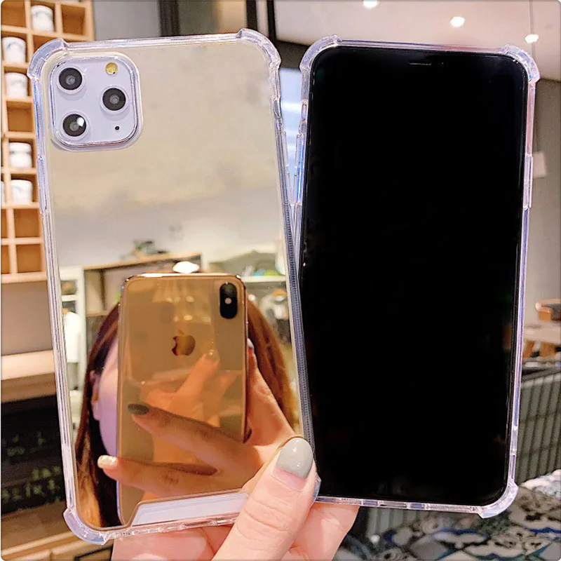 

Airbag Drop Proof Mirror Soft Silicone Back Case For iPhone 12 Pro Max 12Mini 11 Pro Max XR XS Max 7 8 Plus 6s Plus SE2020 Cover