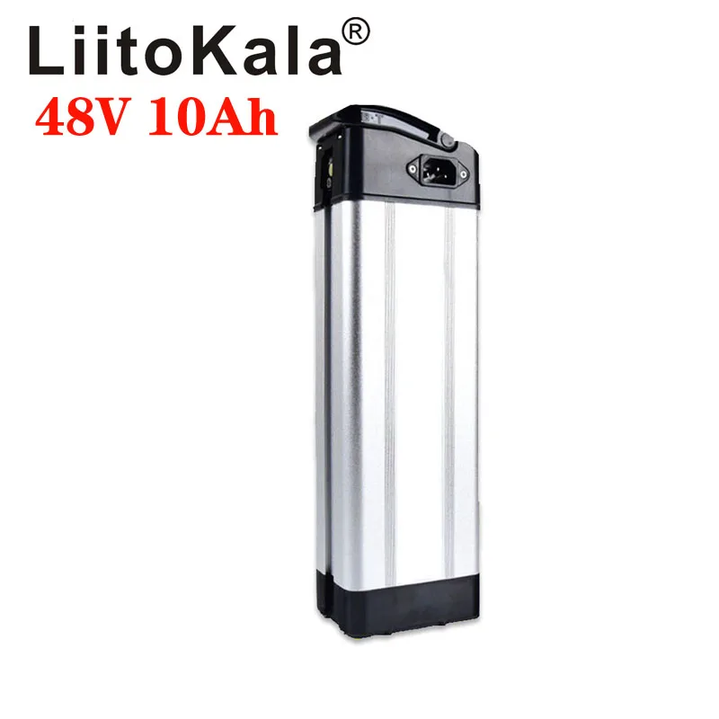 LiitoKala 48V 10Ah Серебряная рыбка Электрический велосипед батарея для Bafang/8fun 500W 750W