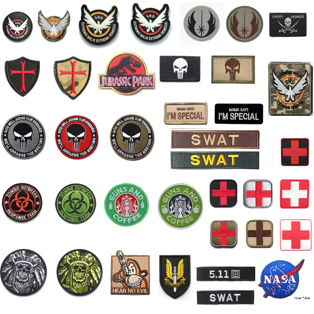 

Sukll вышитая нашивка военного типа медицинский значок в полоску тактическая повязка на руку значок патчи для рюкзак для одежды с помощью крю...