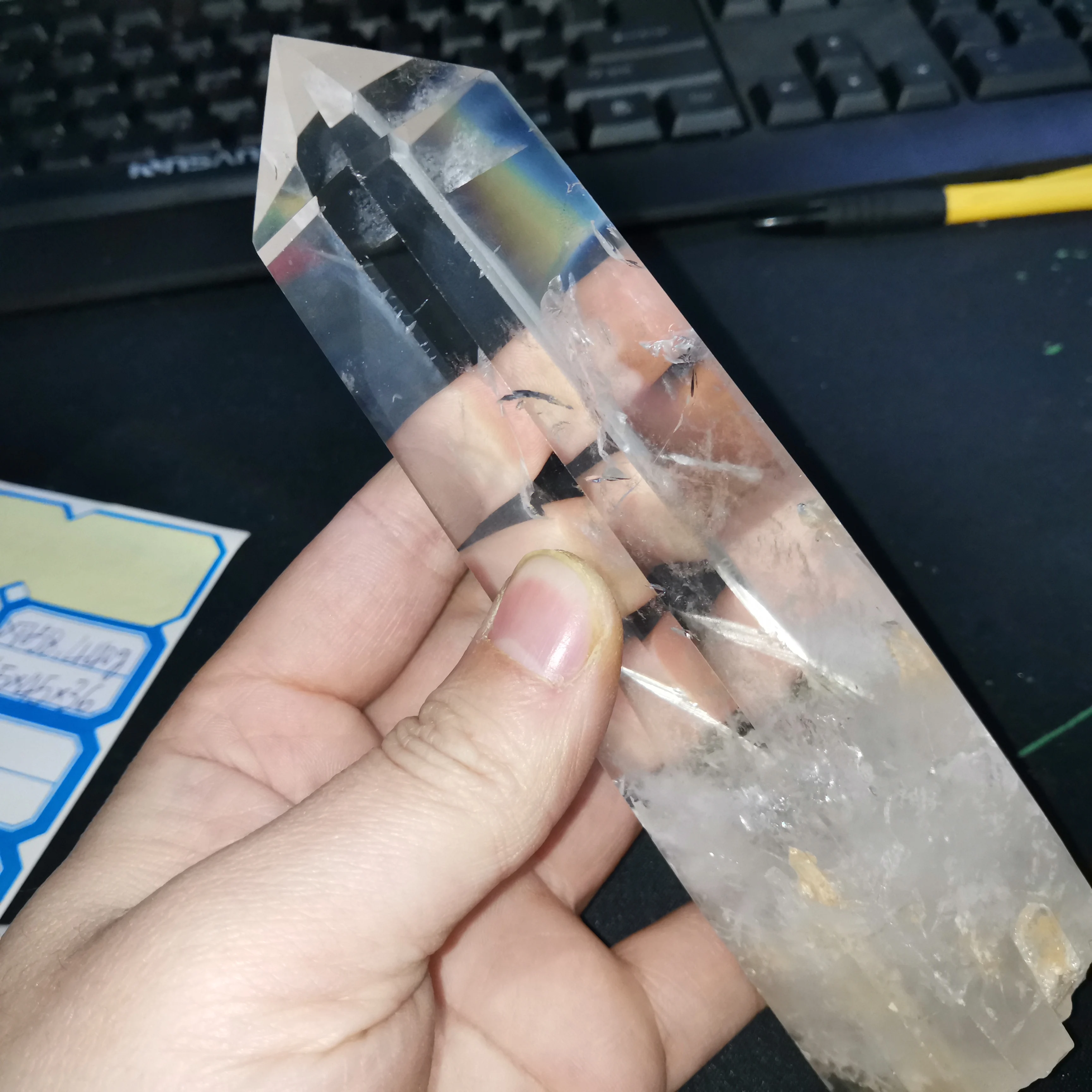 440 г AAA + натуральный прозрачный кварцевый кристалл заживляющая точка горячая