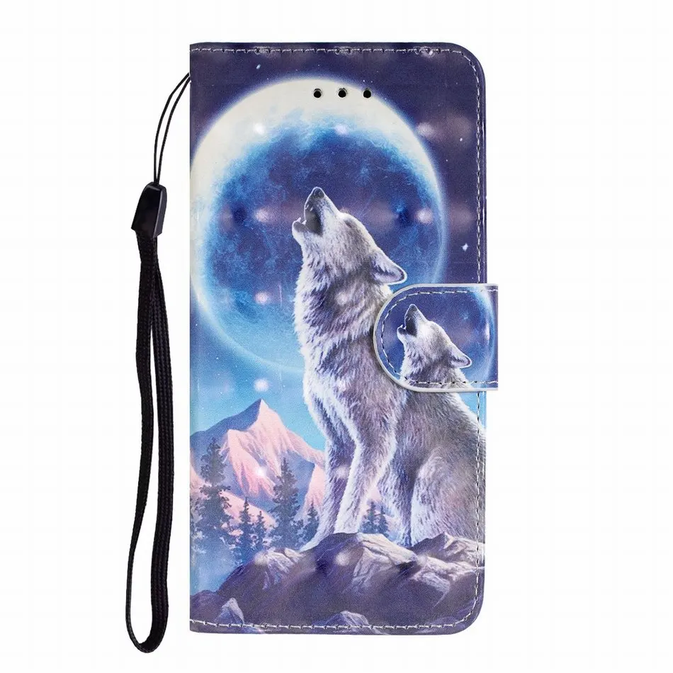 Snow Mountain Wolf Роскошный телефонный флип-чехол для apple iPhone X XS XR 11 Pro Max 6 6S 7 8 Plus, чехол-подставка, окрашенный мужской женский кошелек E16F - Цвет: Snow Mountain Wolf