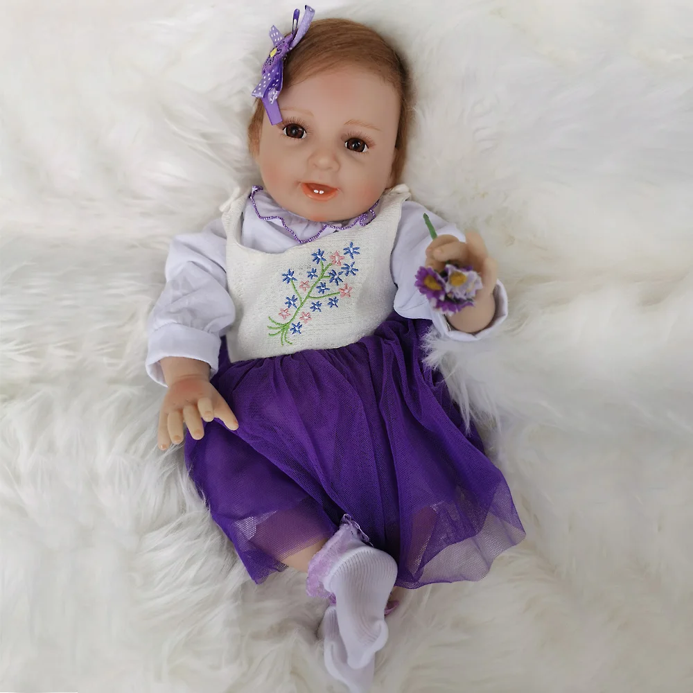 22 дюймов Мягкие силиконовые куклы Reborn Baby Реалистичная кукла-новорожденный кукла