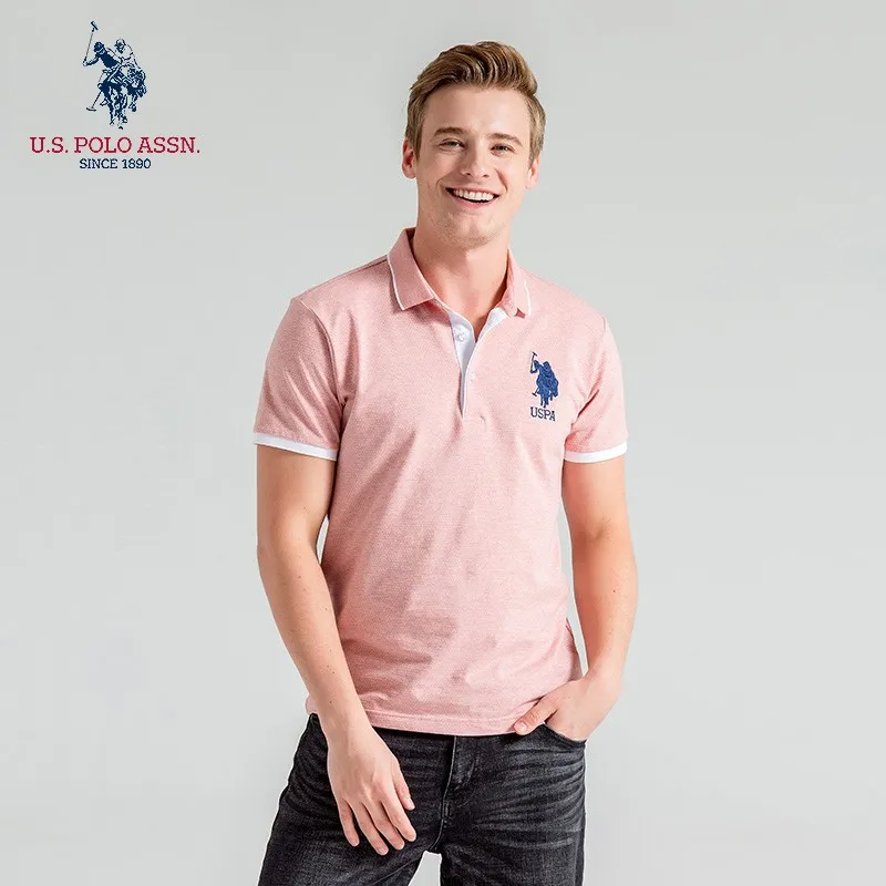 Новинка летняя мужская футболка Uspolo Assn модная Трехцветная деловая свободная