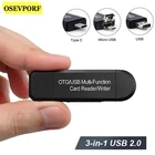 OTG кардридер 3-в-1 с разъемами типа C, micro USB и USB, высокоскоростной USB 2,0, универсальный OTG TFSD для Type-C USBC, компьютерный удлинитель
