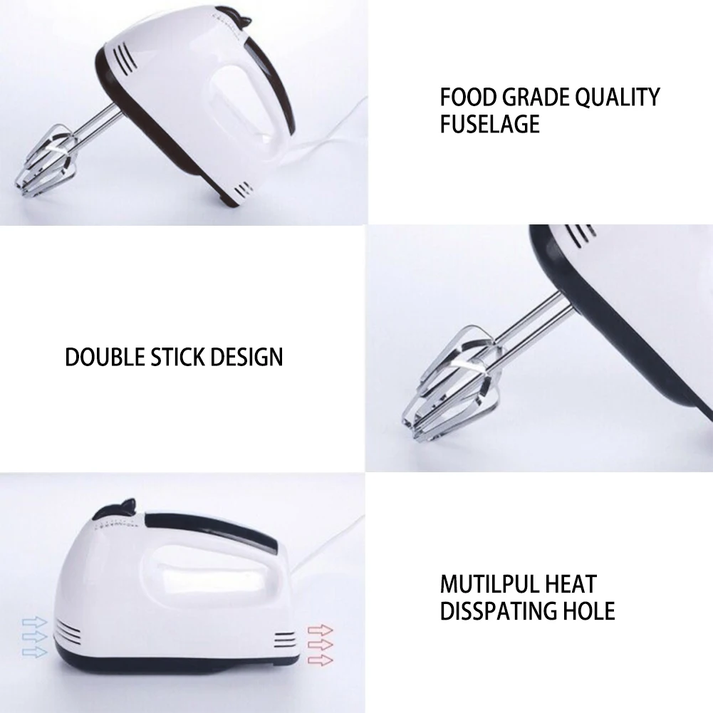

Household Whisk Hand Mixer 7 Speed Power Whisk Egg Beater High Speed Continuously Immersion Blender Foamer Stirring Egg Tools