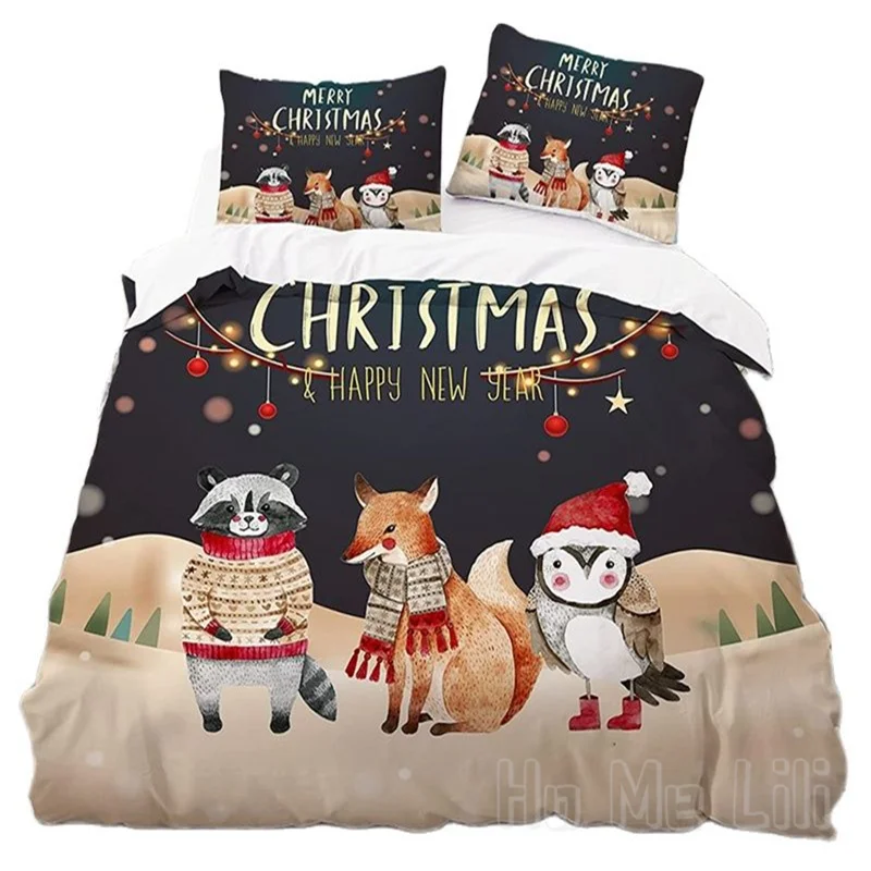 

Рождественский пододеяльник от Ho Me Lili, Комплект постельного белья из мягкой микрофибры с принтом и наволочками