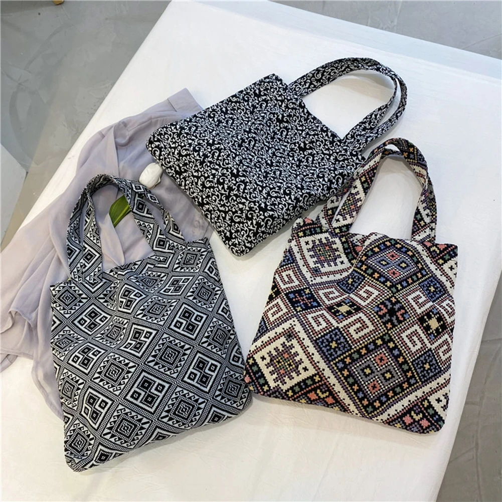 

Сумка женская холщовая в клетку, винтажный саквояж на плечо для покупок, повседневный вместительный тоут, чемоданчик