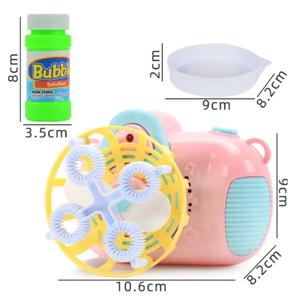 

Camera Bubble Fan Blowing Toys For Kids Fully-Automatic Soap Bubble Machine Electric Music Light Summer Outdoor Children Toys