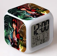 tengen toppa anime cartoon led 7 color flash digital alarm clocks night light bedroom desk clock alarm clock despertador