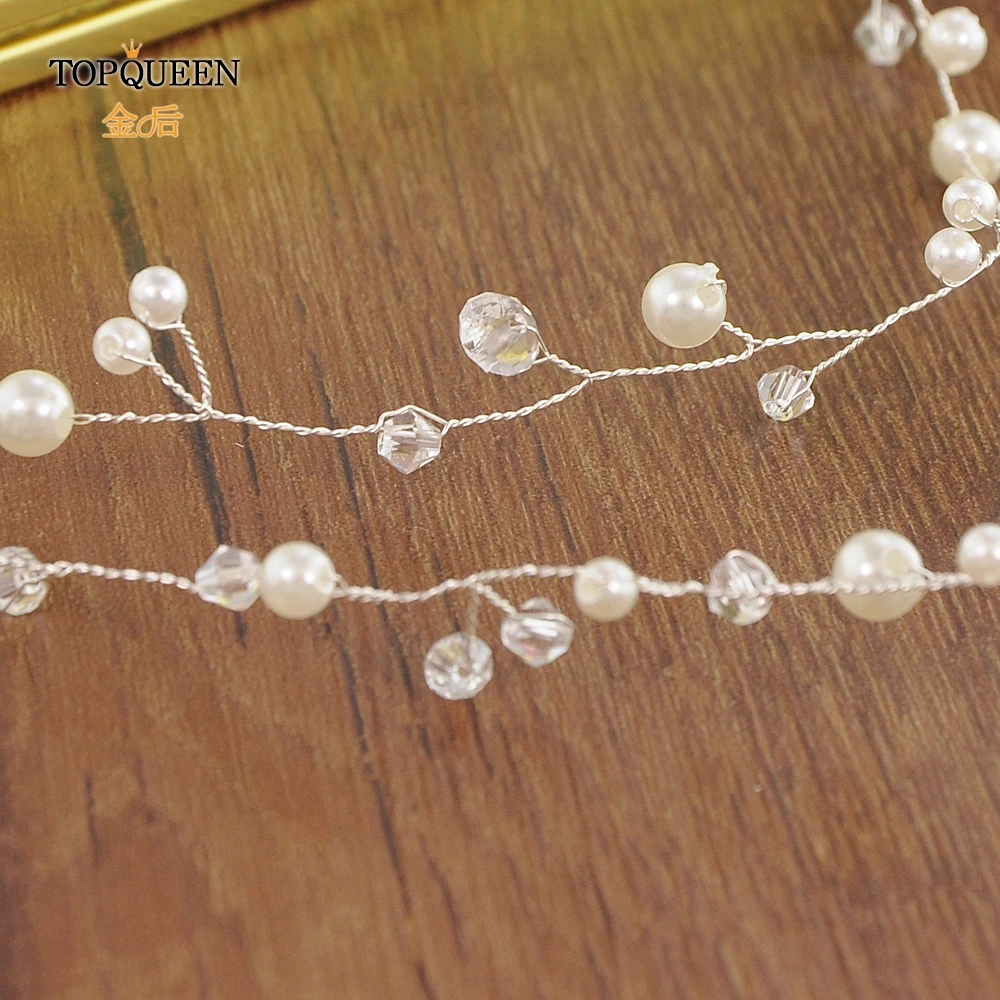 TOPQUEEN винтажный свадебный головной убор свадебная лоза для волос 100% ручная работа