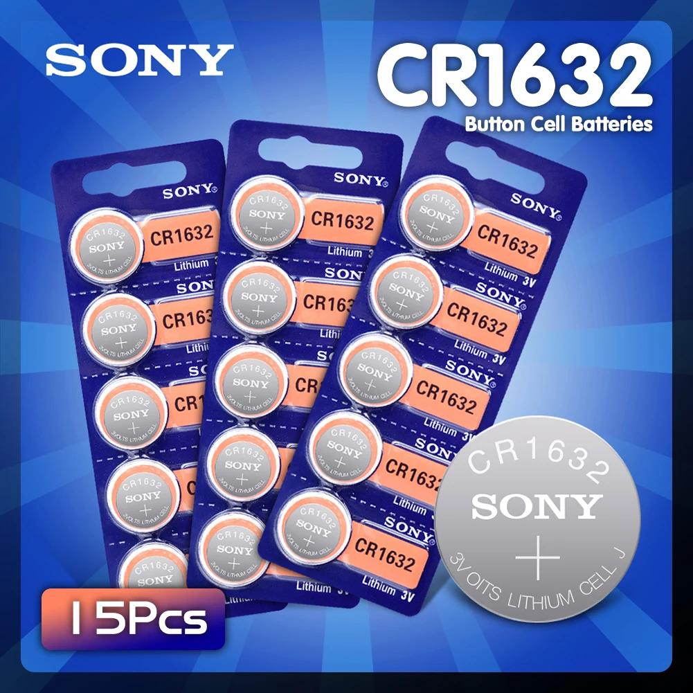 SONY 15 шт./лот CR1632 3 в оригинальная литиевая батарея для часов пульт дистанционного