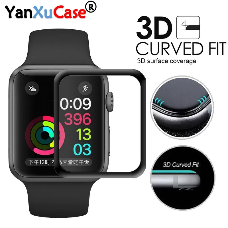 

10 шт 3D изогнутое закаленное стекло для iWatch SE 6 5 4 40 мм 44 мм Полное покрытие экрана пленка для Apple Watch Series 3 2 1 38 мм 42 мм стекло