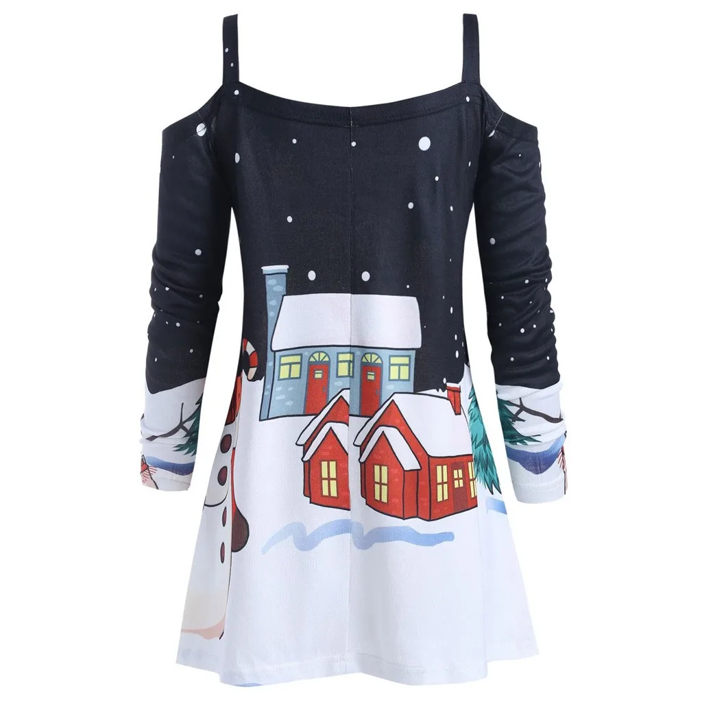 

Sweatshirts Harajuku Hip Hop Hoodies Womens Christmas 1951s Housewife Off Shoulder Sweatshirt Print Sling Tops Roupas Femininas