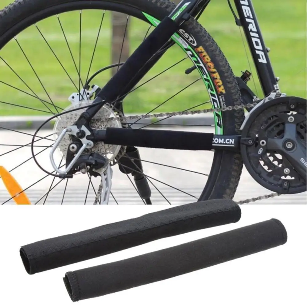 

Bicycle Chain Care Protector Black Bike Cycling Frame Chain Stay Posted Protector MTB Mountain Bike Chain Care Guard Cover 2pcs