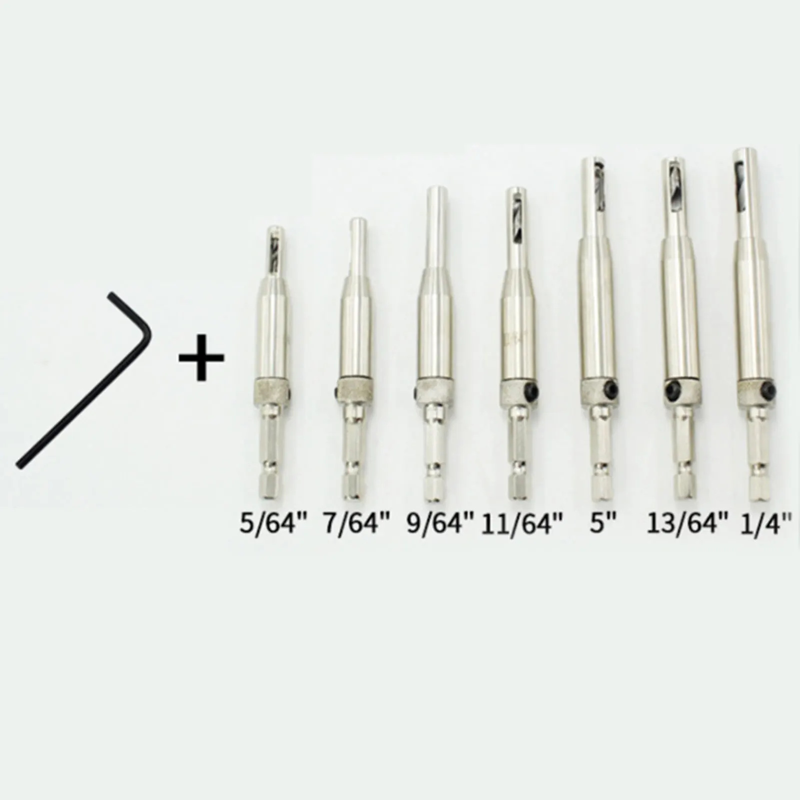 

Tool Drill Bit Set Door Window Hinge Hole Opener Woodworking Puncher Hexagon Positioning Wrench Tool Drill Bit Set