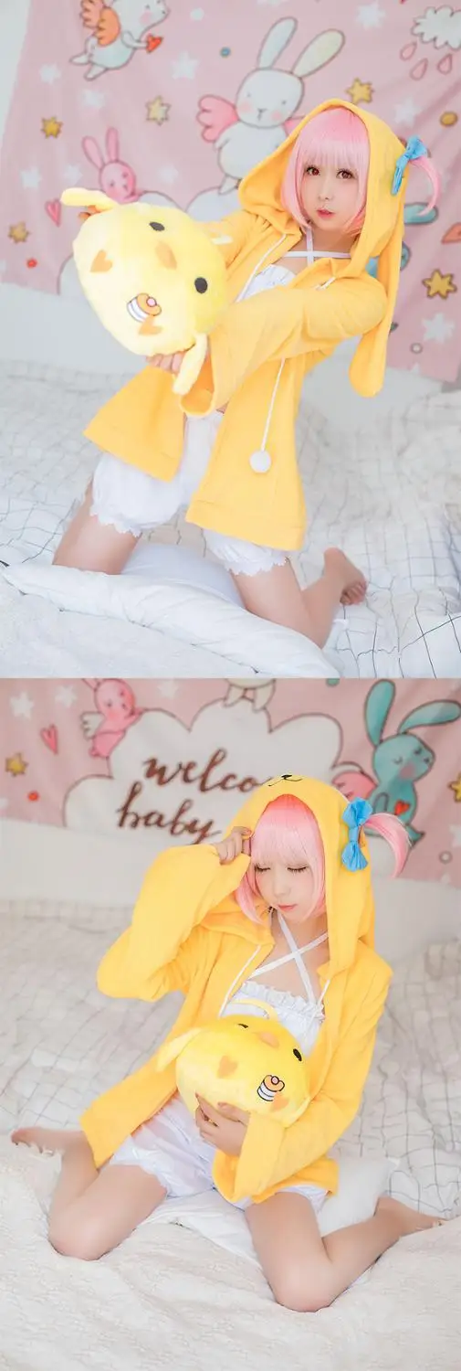 Азур Лейн Эйн Узуки пижамы косплей милый желтый костюм ночная рубашка с шапкой