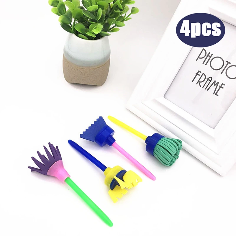 

4PCS Brush Painting Tool Kids Drawing Toys Funny Creative Toy For Kids DIY Flower Graffiti Sponge