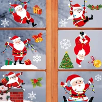 christmas window stickers santa claus elk wallpapers wall posters childrens room christmas decorations home new years decor
