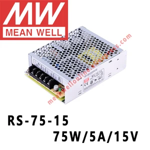 RS-75-15 Mean Well 75W/5A/15V DC Single Output Switching Power Supply meanwell online store