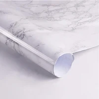 HOHOFILM 122cmx500cm Marble Vinyl Granite Gray/White Adhesive Wallpaper Decorative Vinyl for Countertops kitchen table sticker