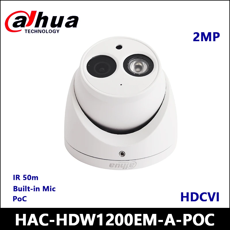 Dahua 2 МП HDCVI PoC ИК-камера для глазного яблока HAC-HDW1200EM-A-POC-S4 IR 50 м встроенный микрофон 4