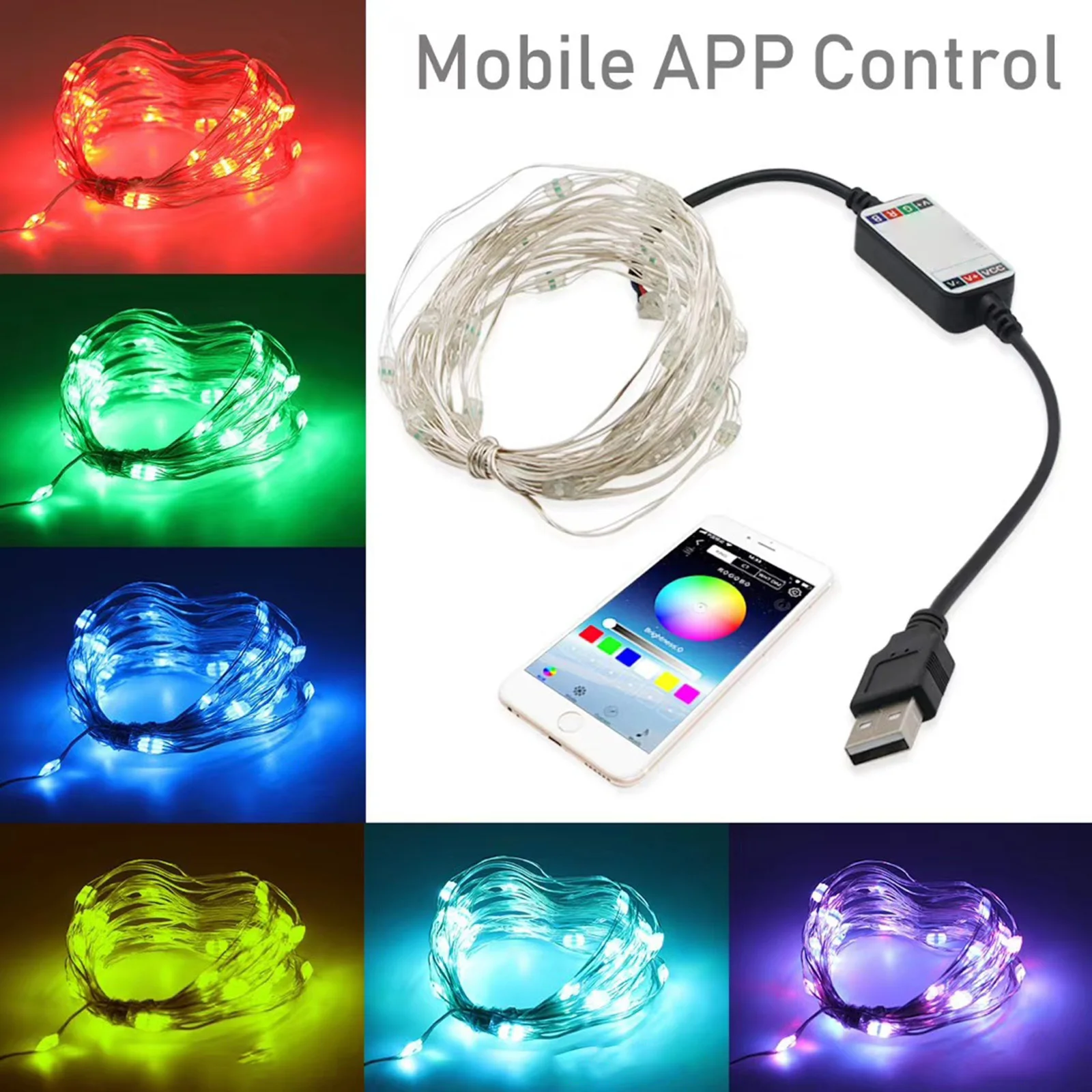 

Christmas Tree Decoration Lights Custom LED String Lights App Remote Control Light SLC88